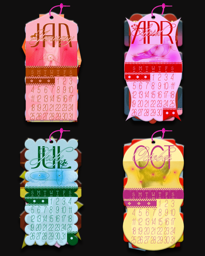 2026 calendar - shapes that turn into feelings ˖᯽ ݁˖